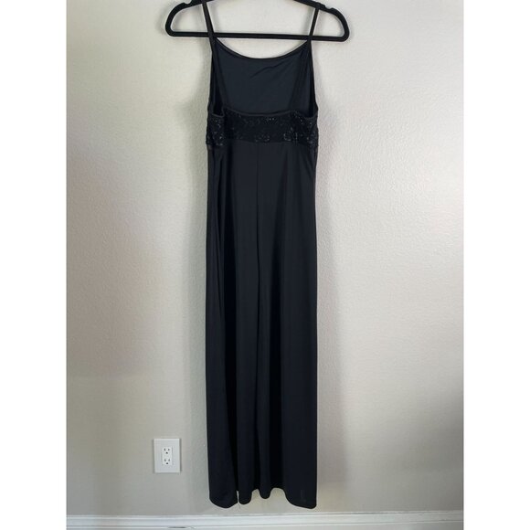Vintage Y2K Byer Too! Womens Large Black Babydoll Maxi Dress Sleeveless - Picture 11 of 12